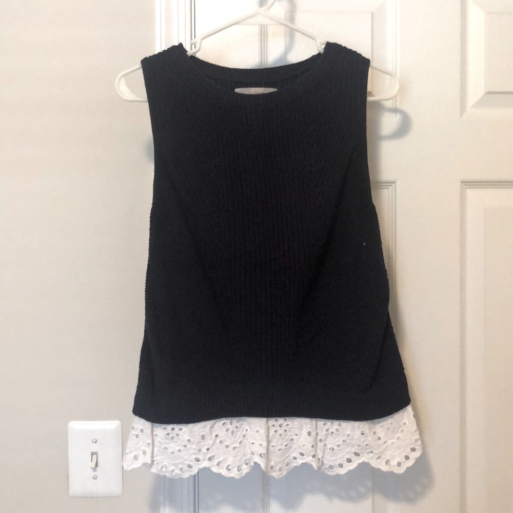 LOFT eyelet sleeveless sweater